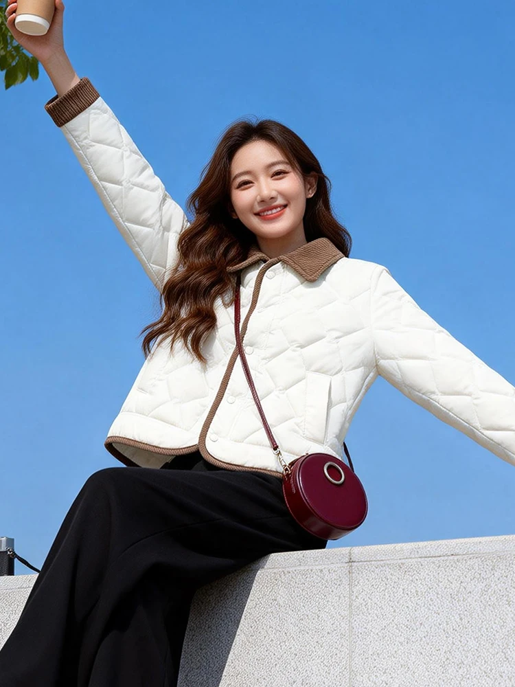 

Корейская утепленная женская зимняя куртка с воротником-стойкой, модная и прочная, из хлопка, для повседневной носки