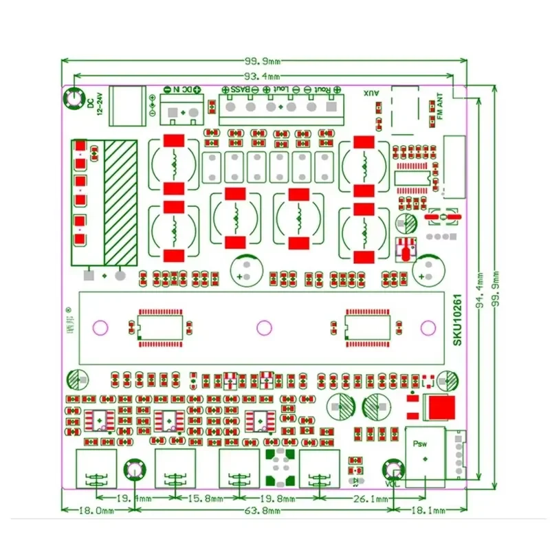 2.1 channel TPA3116D2 linear audio amplifier board 5.0 HIFI power supply subwoofer stereo equalizer 5.0 channel high fidelity