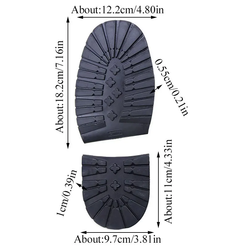 Men Business Shoes Heel Sole Thicken Rubber Shoe Soles Non-Slip Replacement Outsoles Mat Sole Protector Rubber Sheet Pad