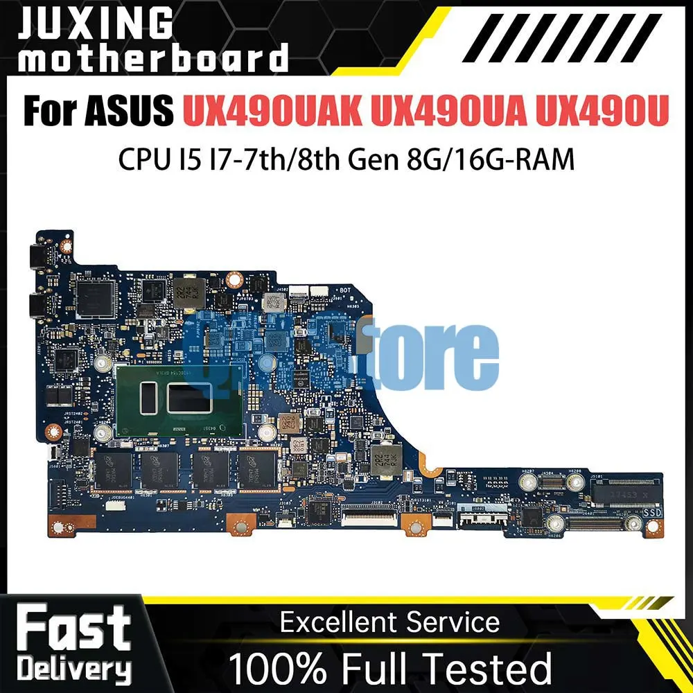 

UX490U Mainboard For ASUS Zenbook UX490UAK UX490 UX490UA UX490UAR UX3490UA Laptop Motherboard CPU I5 I7 7th 8th Gen 8G 16G RAM