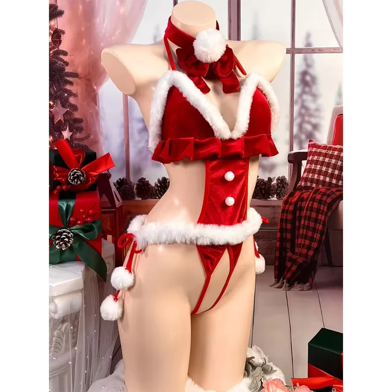 Christmas Lingerie Sexy Hot Erotic Underwear For Women Christmas Costume Lace Sexy Dress Babydoll Exotic Apparel Sleepwear view 5