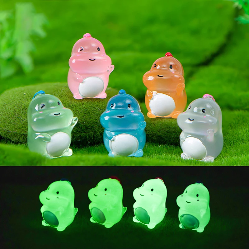 1PC mikro dekoracja krajobrazowa Luminous dinozaur miniatury akwarium DIY mech ozdoba ogrodowa świecąca w nocy lalka dinozaura