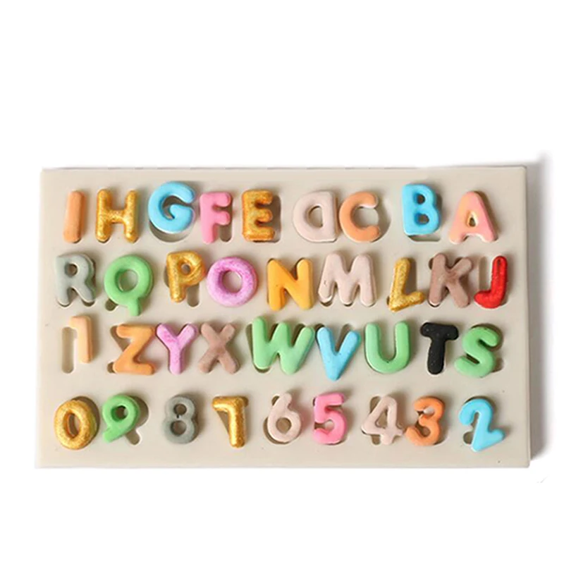 Silicone Letters Numbers Fondant Cake Mold DIY Sugarcraft Chocolate Baking Decor