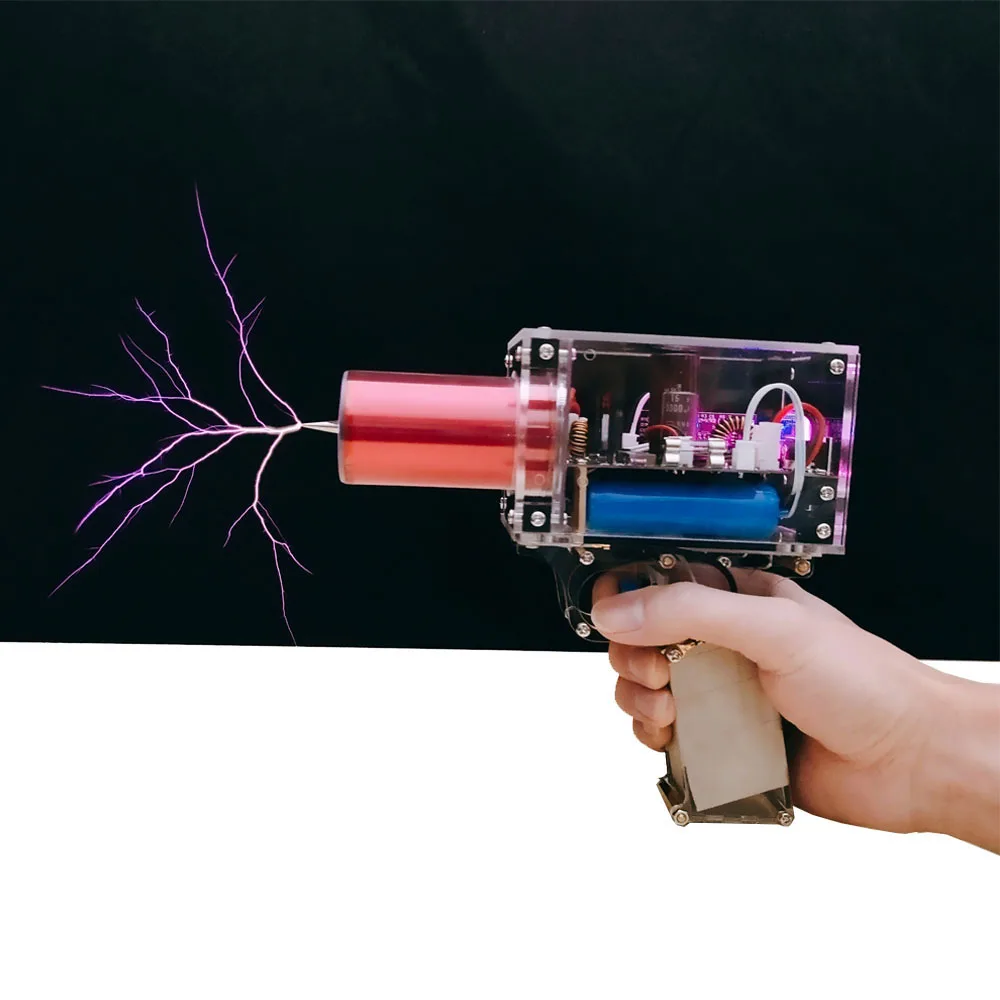 Terza generazione Plus 80W 6A Tesla Coil Gun portatile palmare Tesla Coil generatore ad alta tensione Lightning artificiale Tesla Coil