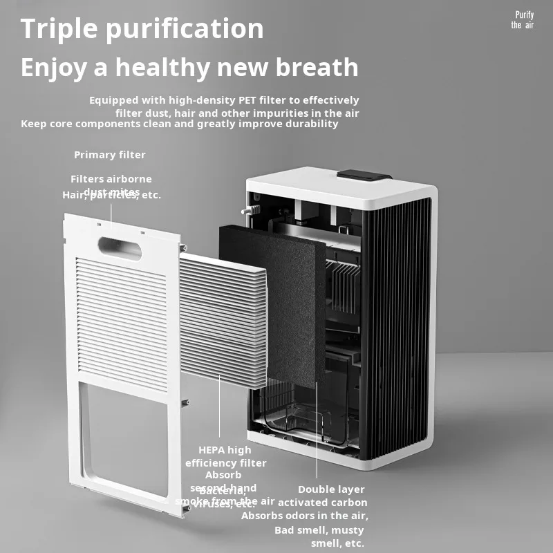Secador deshumidificador doméstico a prueba de humedad, tanque de agua de 2,8 L, parada completa, purificación interior, secador de aire, deshumidificador para sótano