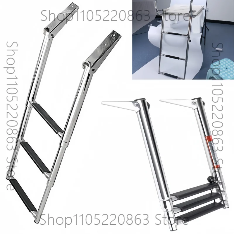 

2/3 Step Adjustable Stainless Steel Marine Ladder Telescoping Swim Step for Yacht Pool Pontoon Boat Universal Safety Design