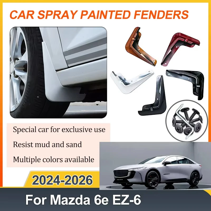 For Mazda EZ 6 6e 2024 2025 2026 Car Front Rear Fender Splash Guards Car Mudguard Baking Paint Mud Flaps Auto Tools Accessories