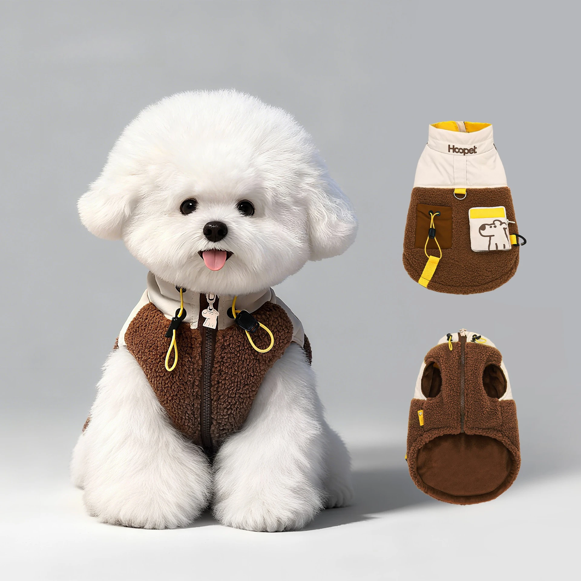 

Winter Dog Vest for Small Dogs, Warm Fleece Lined Teddy Corgi Bichon Clothing, Soft Plush Jacket Cozy Pet Sweater Outdoor