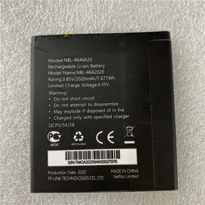 

YCOOLY for Neffos NBL-46A2020 battery 2020mAh in stock Replacement + Tracking Number High quality batteries