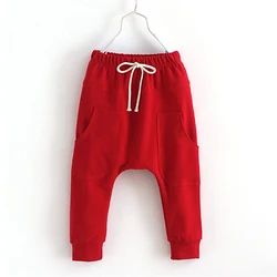 2024 Spring Children harem Pants Cotton High Quality Fashion Candy Color Baby Harem Pants 2-7 Year Boys /Girls Kids Pants