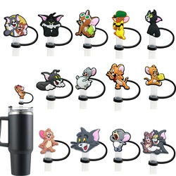 Cat Mouse Animal Straw Cover Cap for Reusable Drinking Dust Cap Glas Cup Accessories,Straw Toppers 10mm Silicone Straw Cover