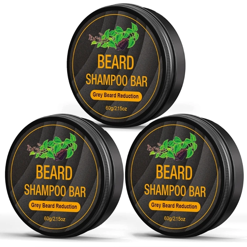 Barra champú para barba para hombres Regalo para padre Regalo reducción cabello gris con espuma rica