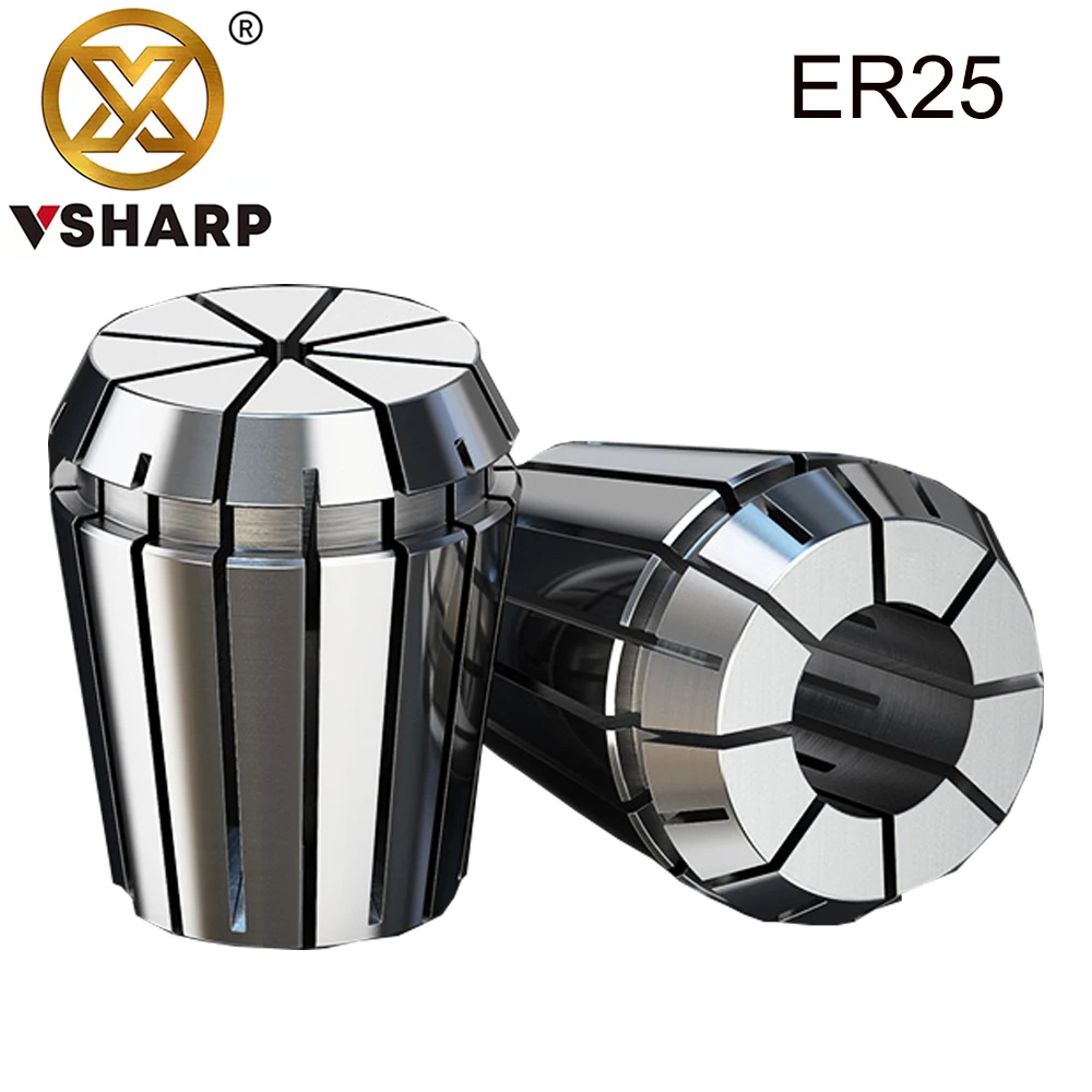 

Цанга для гравировального станка, держатель инструмента с ЧПУ, стопорное кольцо, цанга ER25, высокоточный пружинный держатель патрона, биты с хвостовиком 3-16 мм