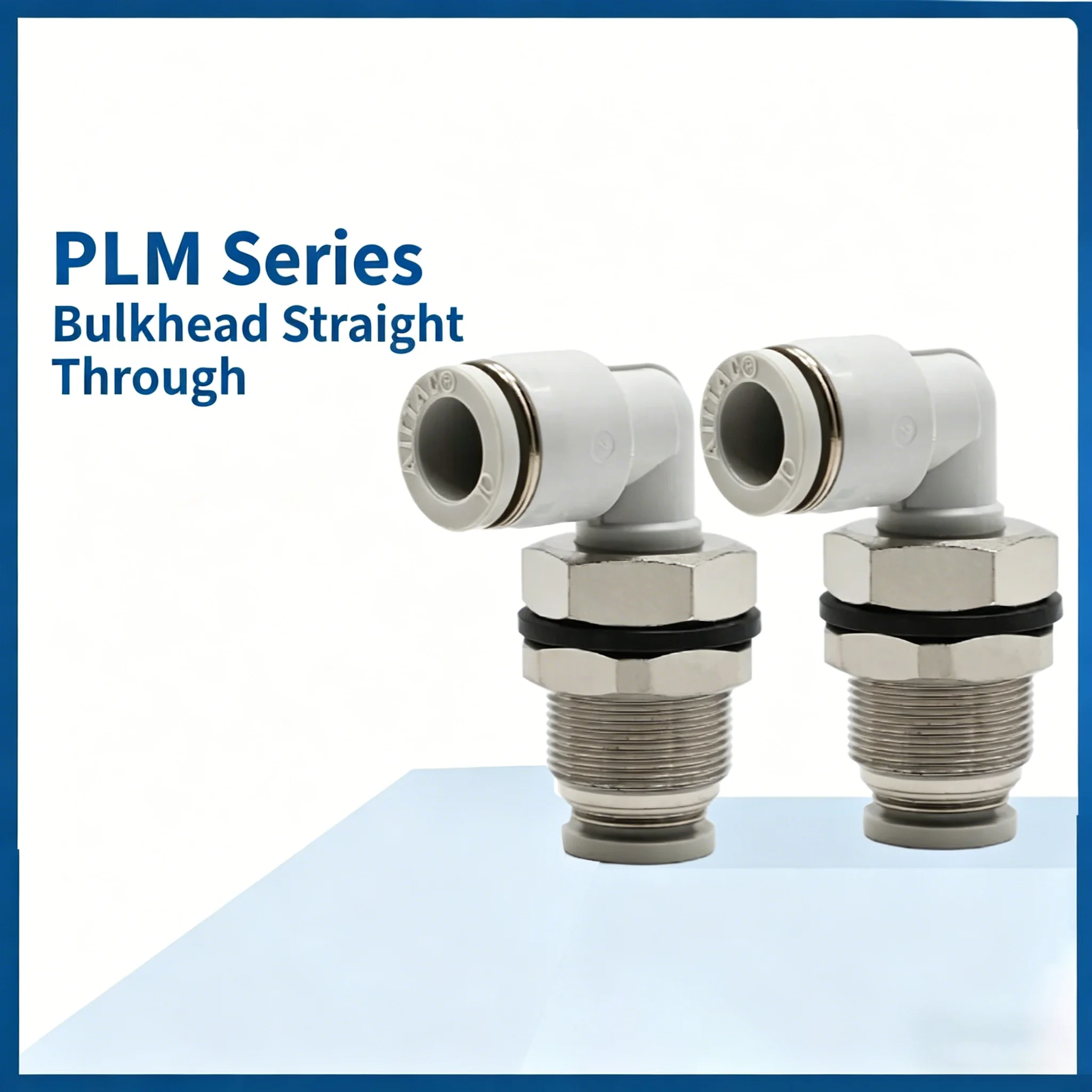 10Pcs Pneumatic 90-degree Right-angle Through-plate Joint Partition Elbow PLM-4/6/8/10/12mm OD Trachea Quick-plug L-shaped