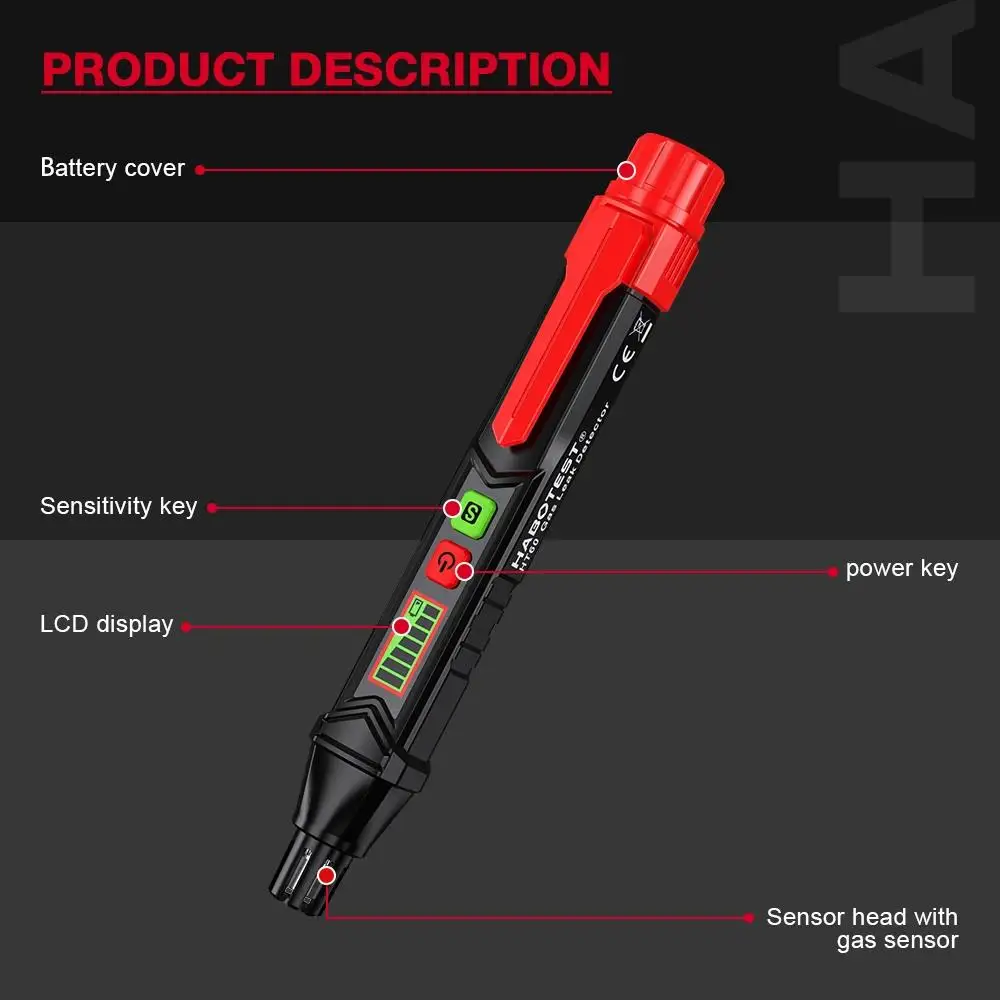 HABOTEST HT59 HT60 HT61 Gasleckdetektor, Detektor für brennbare Gase, Ton- und Bildschirmalarm, Mini-Gasdetektor für natürliches Methan – Detail 18
