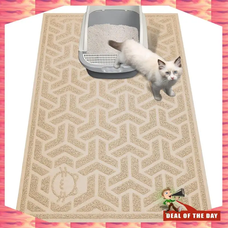 

24-Hour Delivery Cat Litter Mat, Litter Trapping Mat Soft On Kitty Paws,Large Litter Box Mat 35 X 24Inch Scatter Control For Cat