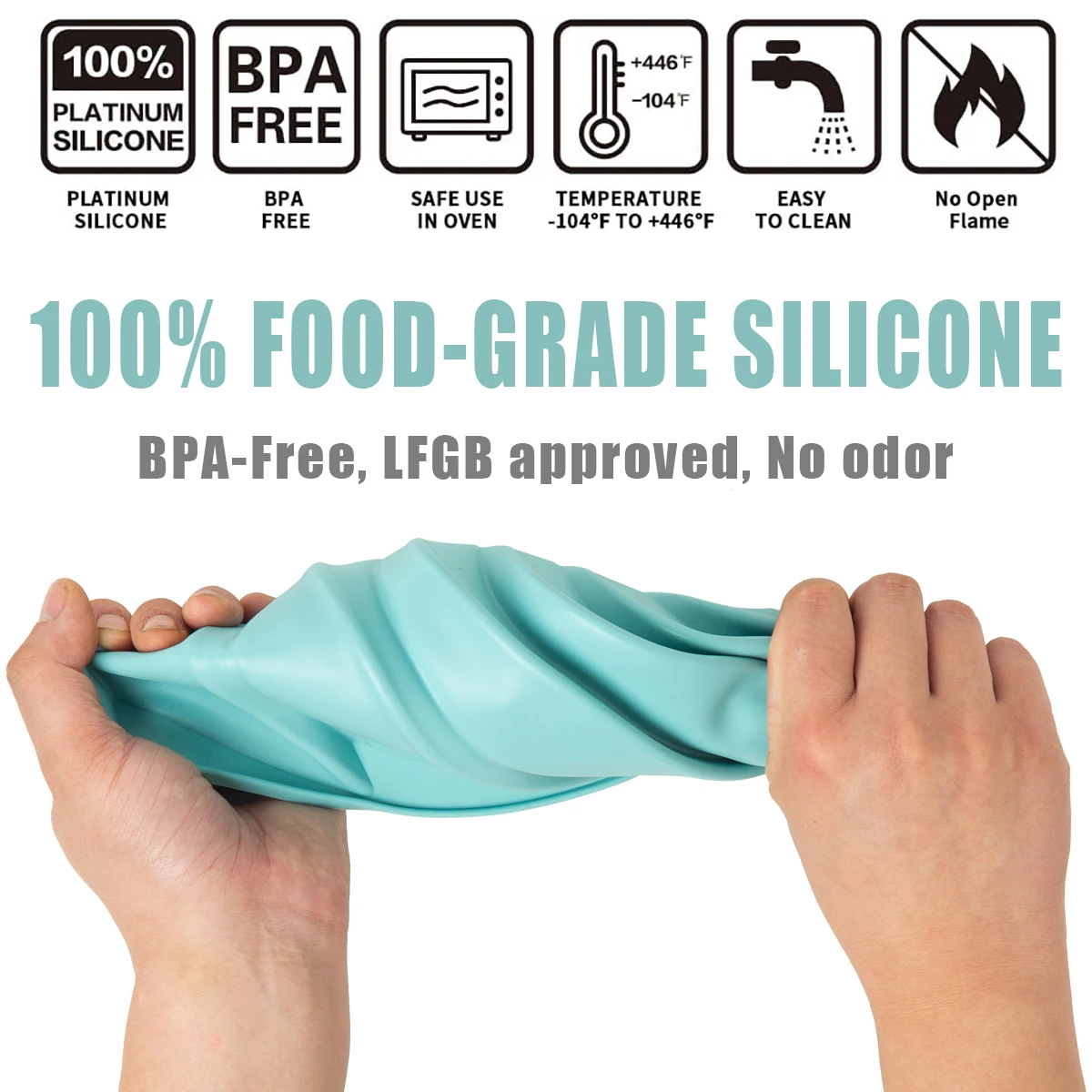 Silicone Fluted Pans, 2PCS Non-stick Baking Molds, Perfect Bakeware for Cake, Jello, Gelatin, Bread, Para Gelatinas, 9.5 Inch