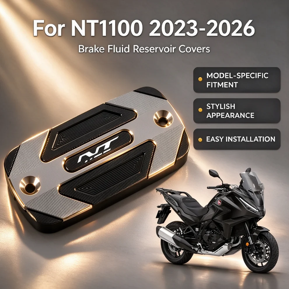 Motorcycle CNC Brake Fluid Reservoir Cover & Engine Oil Filler Cap For NT1100 NT 1100 2023 2024 2025 2026 Parts