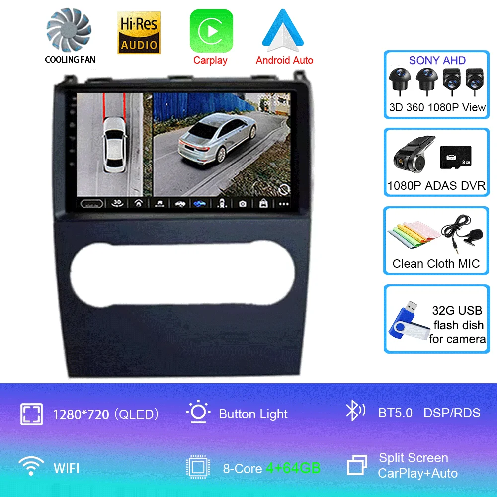 Voor Mercedes Benz B200 EEN B Klasse W169 A160 A180 A200 A220 2009-2012 Android 15 GPS Autoradio multimedia Head unit BT Radio 4G