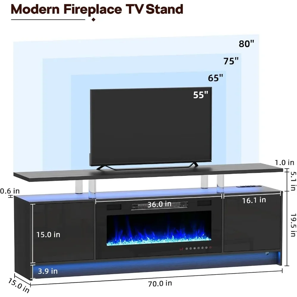 Fireplace TV Stand with 23