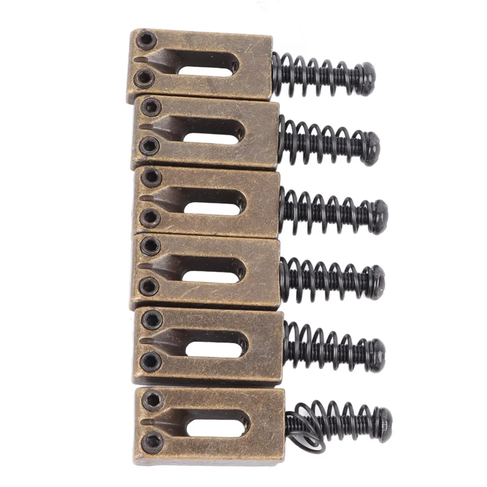 6PCS Zinc Alloy Tremolo Bridge Roller Saddles Bronze Color Guitar Bridge Replacement Parts Tremolo Replacement Parts