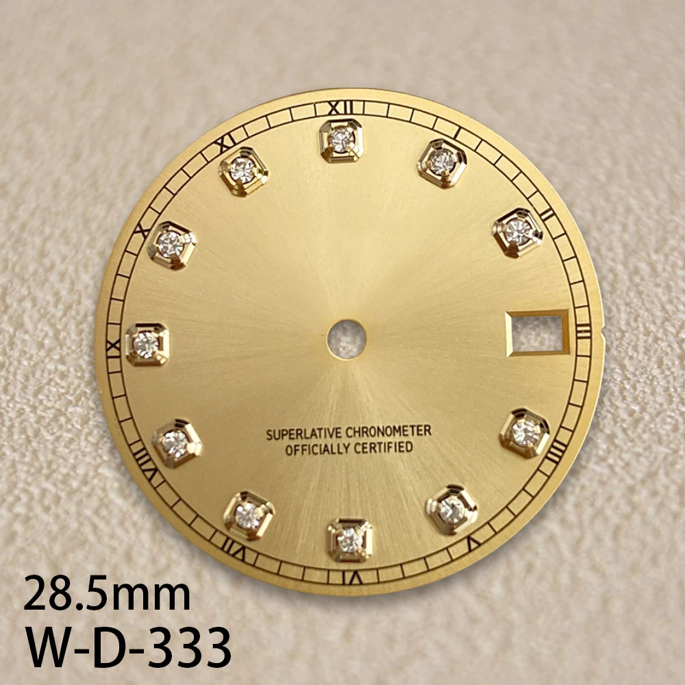 28.5mm S Logo Diamond NH35 Dial Suitable for NH35/NH36 Movement Watch Modification Accessories High Quality NH35 Accessories ﻿