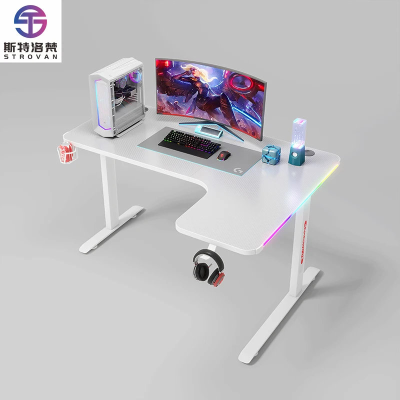 High Quality Side Glow Office PC Table Led Light Rgb Computer Gaming Desk for Home Gaming Desk