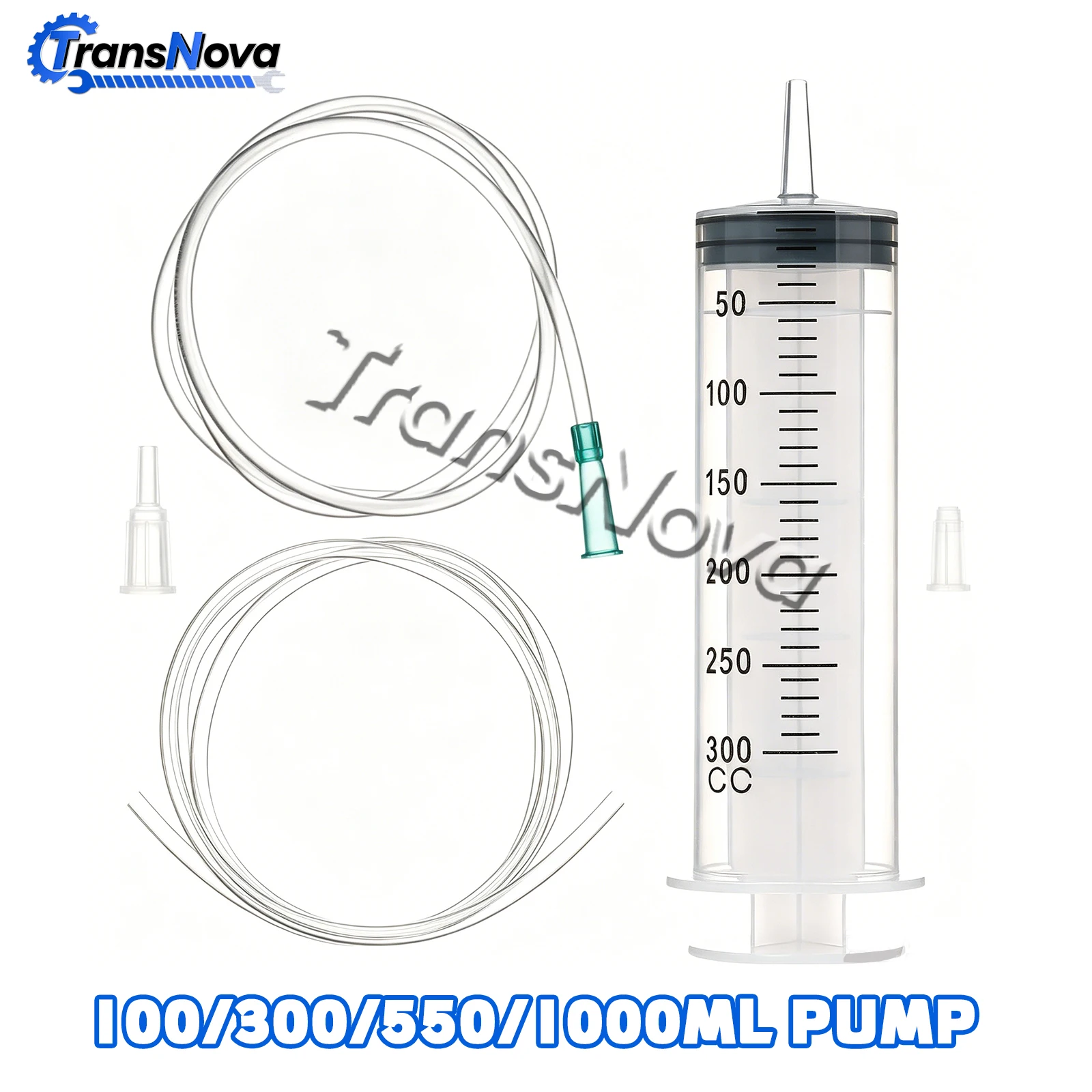 

NEW Large Capacity Reusable Syringe Pump Measuring Tool for Pet Feeding Drawing Oil Fluid Ink Glue Injection with Tube Adapter