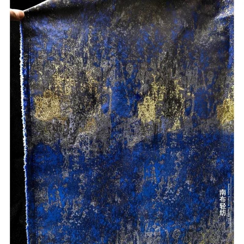 

Плотная жаккардовая ткань в стиле ханьфу и китайской моде, винтажный синий цвет, для пошива чонсамов и одежды своими руками, полиэстер