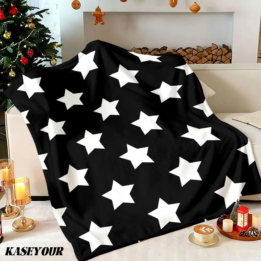 Midnight Starfield Winter Summer Flannel Blanket Throw Fleece Soft Fuzzy Plush Cozy Fleece Blankets for Sofa Ideal Gifts