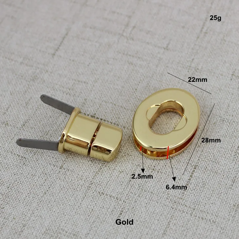 1-10-50pcs Oval lock Clasp Turn Lock Twist Lock Metal Hardware For DIY Handbag Bag Purse