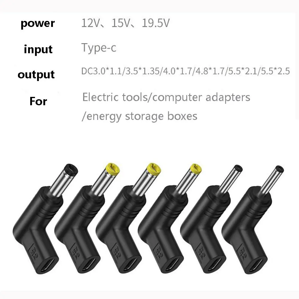 1Pc Type C USB C PD to DC Jack Plug Adapter ładowania Konwerter Uniwersalny 12V 15V 19V do różnych typów małych urządzeń zasilających