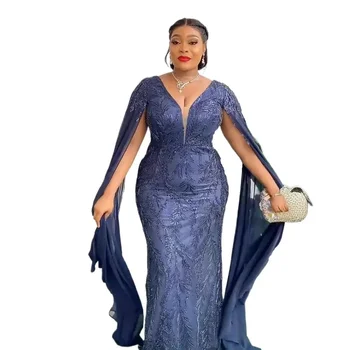 Vestidos de novia de fiesta africana para mujer, elegante vestido Maxi largo de lentejuelas de poliéster con cuello en V, ropa Africana Dashiki de verano