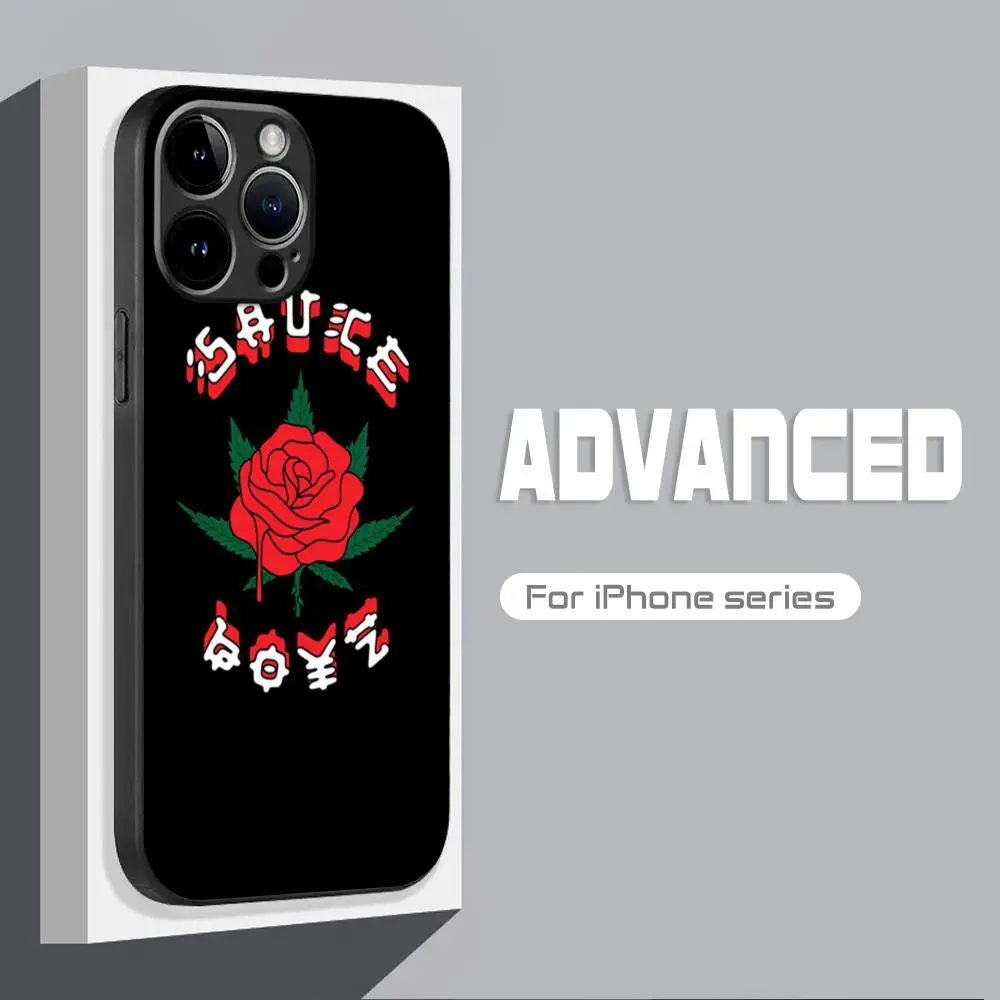 Eladio Carrion Sauce Boyz Rose  Phone Case For iPhone 15 14 13 12 11 X XR XS XSMAX 8 7 Plus Mini Pro Max Soft Black Phone Cover