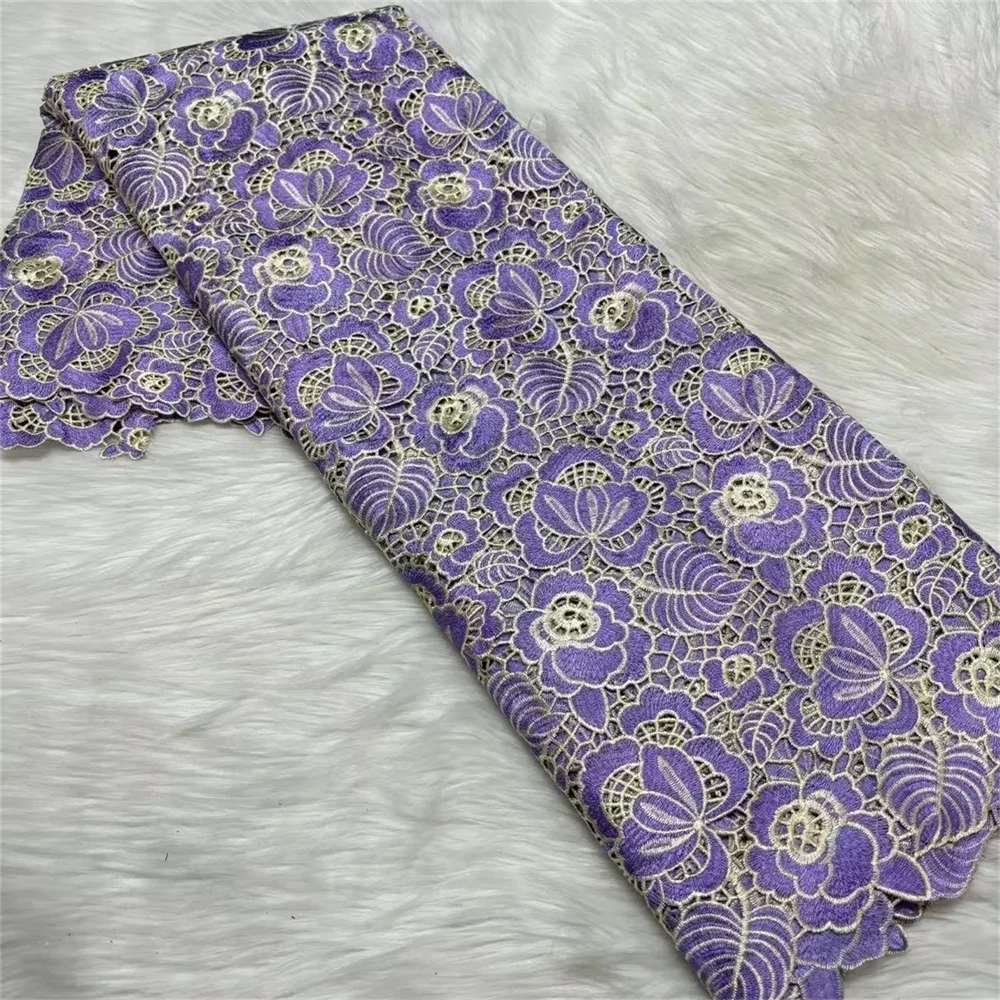 

African Hollow Out Pure Color Guipure Cord Lace Fabric 2026 High Quality Nigerian Water Soluble Lace For Women Wedding Sewing 41