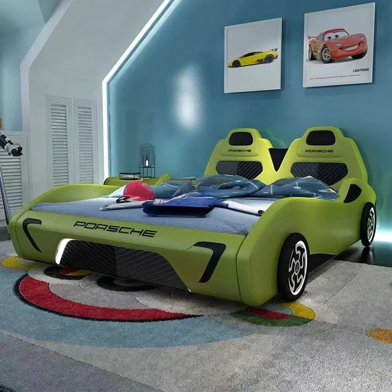 Cama infantil menino carro cama bonito madeira maciça casa multifuncional bonito carro esportivo cama dupla único roadster