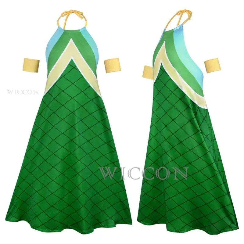 أنيمي الجنية الذيل ويندي l تأثيري حلي ماجيك مطلق النار شعر مستعار الأخضر التنين فستان امرأة مثير Kawaii كرنفال حفلة البدلة