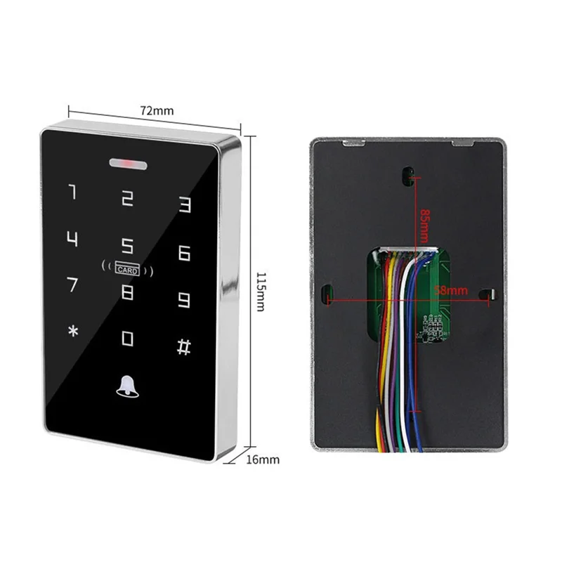 Controlador de acceso AA08-NFC cerradura de puerta impermeable teclado tarjeta deslizamiento contraseña IC ID Frecuencia Dual 125Khz 13,56 Mhz