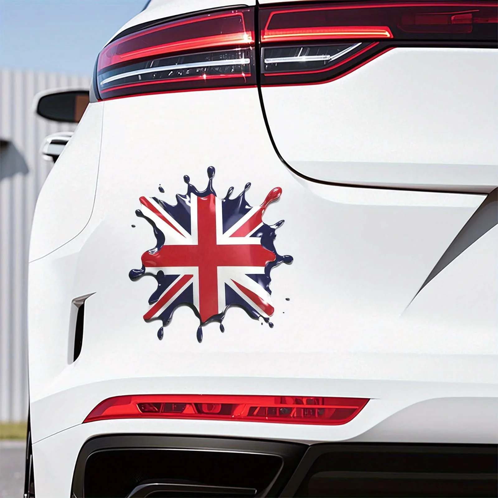 

UK Flag Splash Design Car Stickers, Creative England Flag Stickers for Vehicle Scratch Cover & Bold Decor