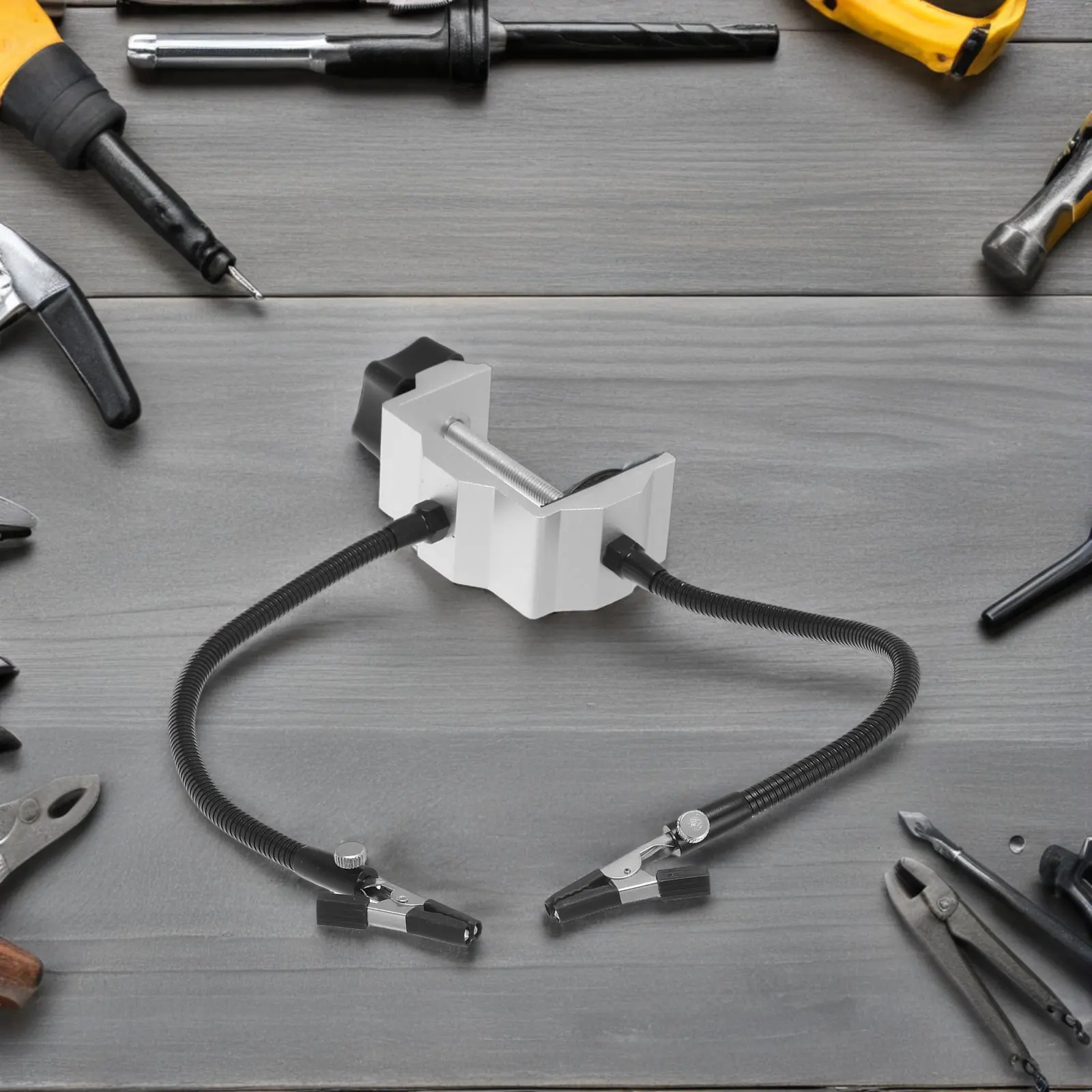Soldering Station Helping Hand Dual Claw Clamp Bench Top Vise Stand for Pcb Soldering Hot Air