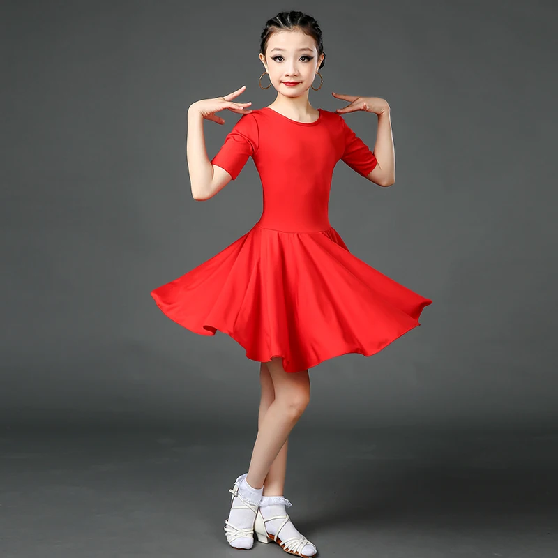 Children's Latin dance dress summer children's half skirt professional competition practice performance dress