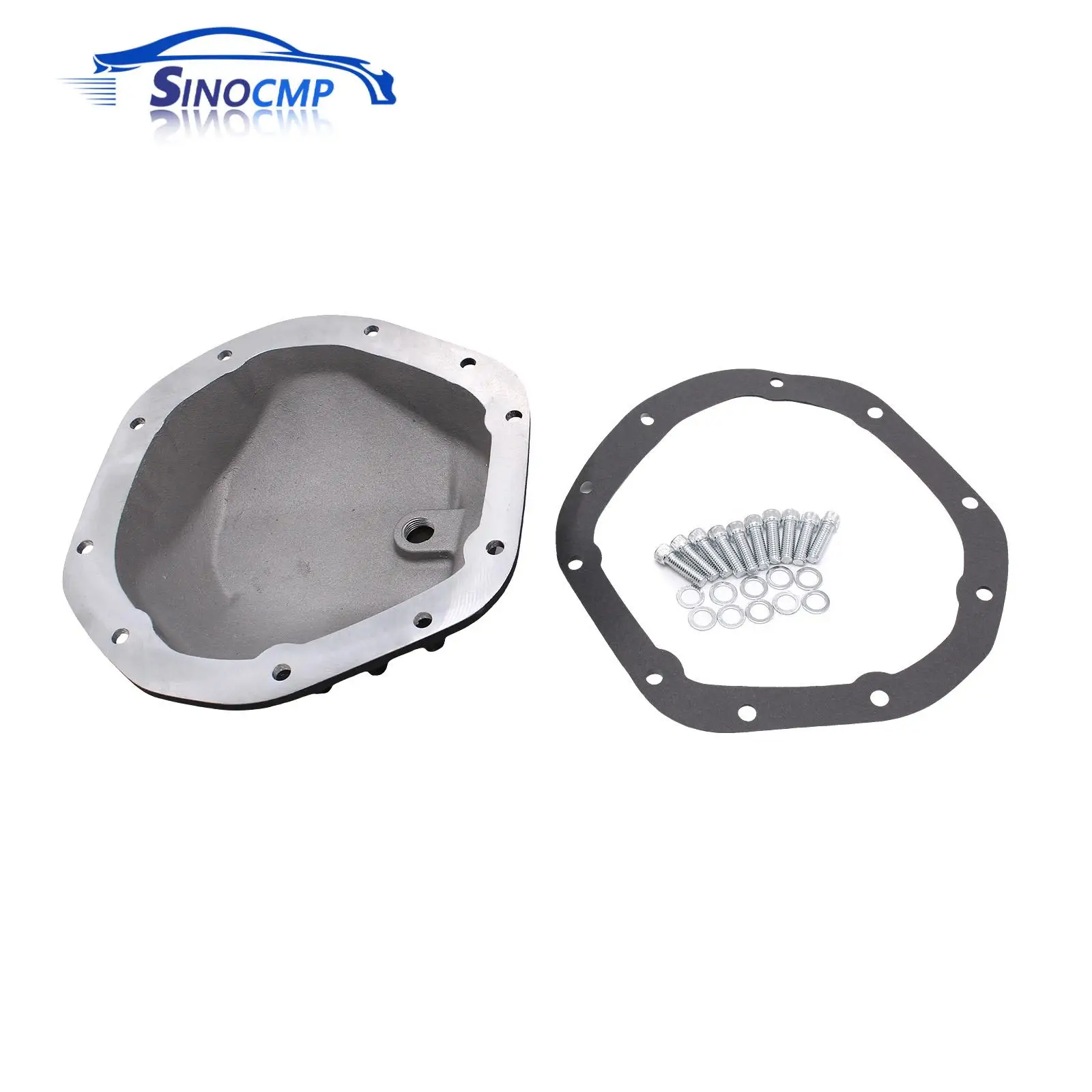 Kit de Tampa de Diferencial Dianteiro e Traseiro Dana 44 com 10 Parafusos de Alumínio para Chevrolet GM Ford Dodge 1941-2003 Pintura Preta Jeep Wagoneer