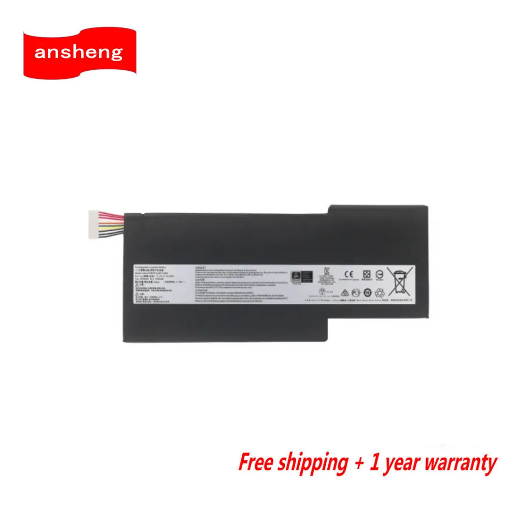 

11.4V 52.4Wh 4600mAh BTY-M6J Laptop Battery For MSI GS63VR GS73VR 6RF-001US BP-16K1-31 MS-17B1 MS-16K2 9N793J200