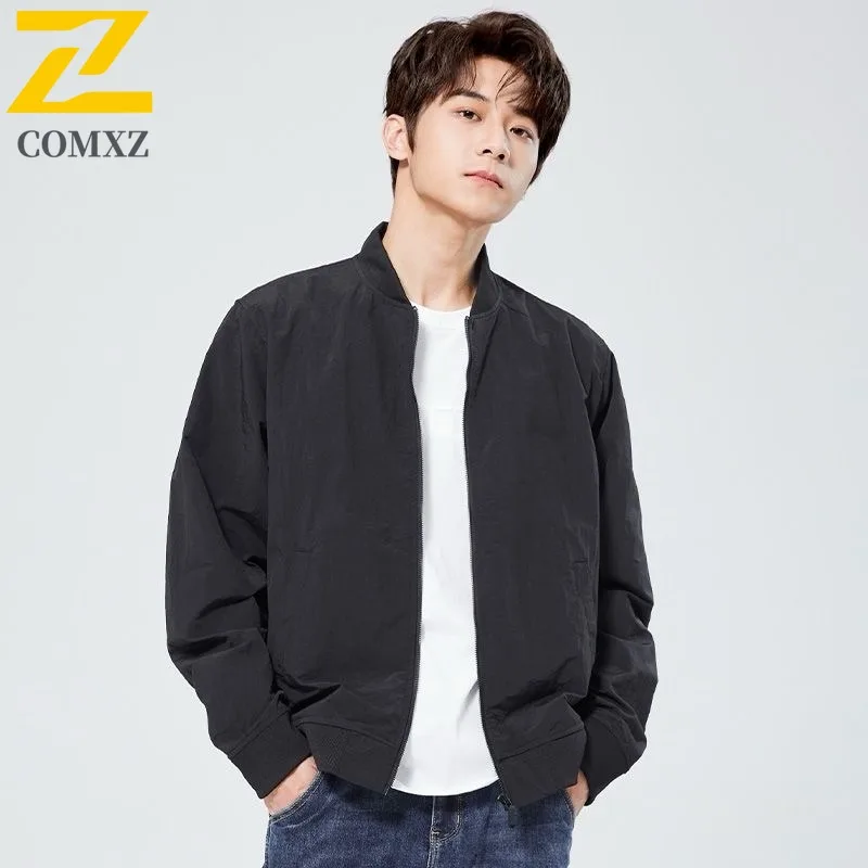 

COMXZ удобная однотонная ветрозащитная байкерская куртка Chaqueta для приключений, скалолазания, минималистичное рабочее пальто, мужская одежда