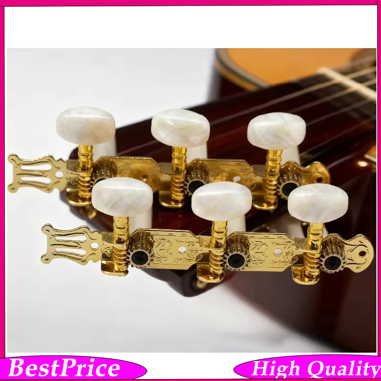 Goldene klassische Gitarrensaiten-Mechaniken, Stimmgeräte, Metall-Ersatzteile für Musikinstrumente