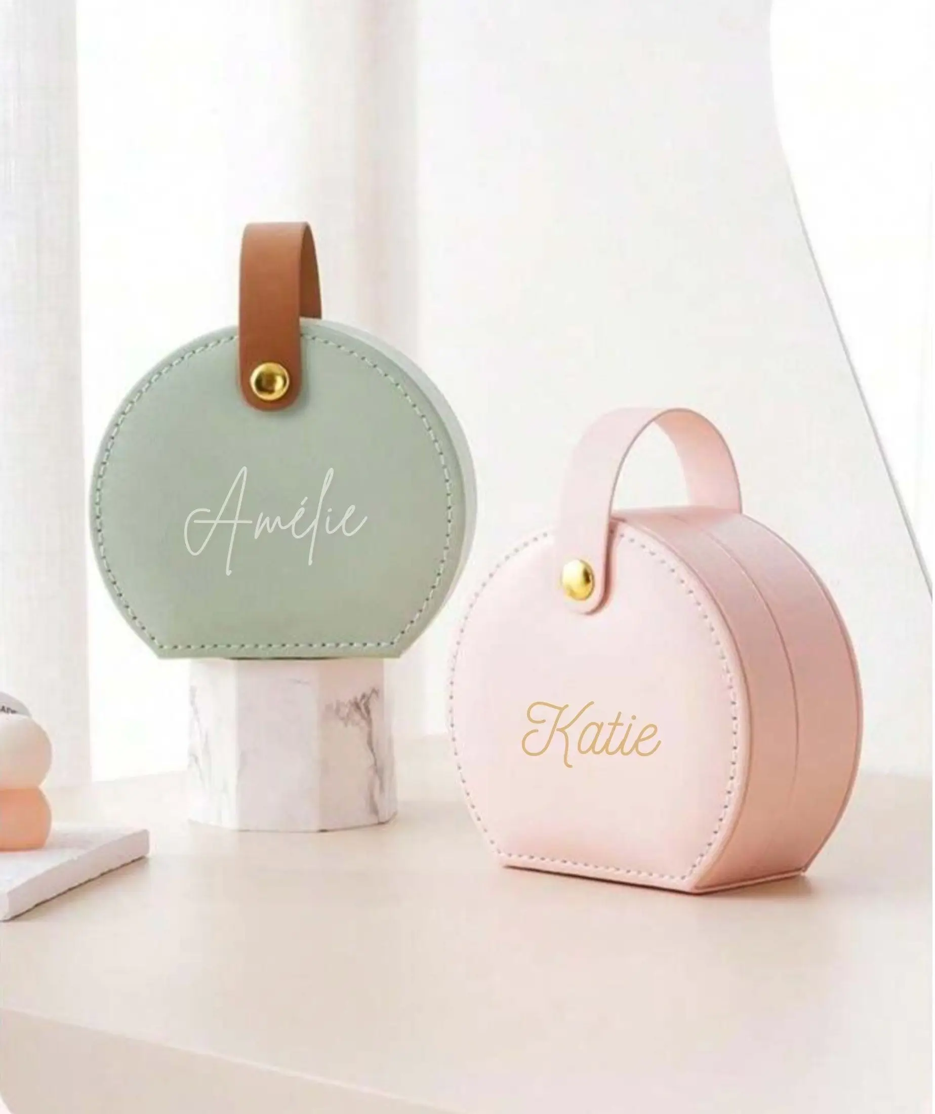 Personalized Jewelry Travel Case with Name Custom Jewelry Organizer Necklace Earring Box Bridesmaid Gifts Proposal Birthday Gift