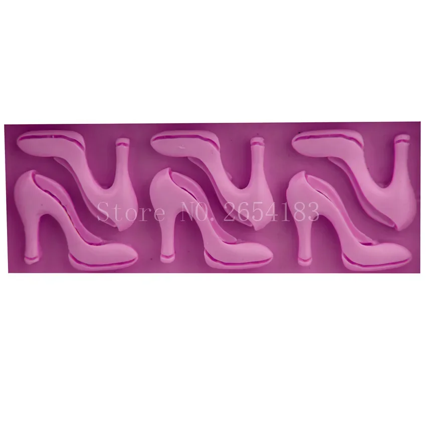 Lady Girl High heeled shoe Fondant Soap 3D Silicone Cake Mold Cupcake Jelly Candy Chocolate Decoration Baking Tool Moulds FQ1951