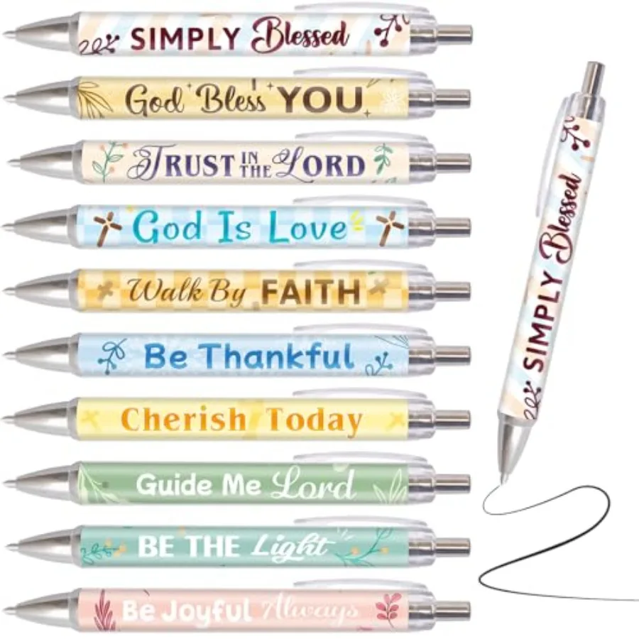 

Christian Gifts for Women Bible Vee Pens Religious Ballpoint Pen with Scripture for Easter Church School Supplies Inspiratiol O