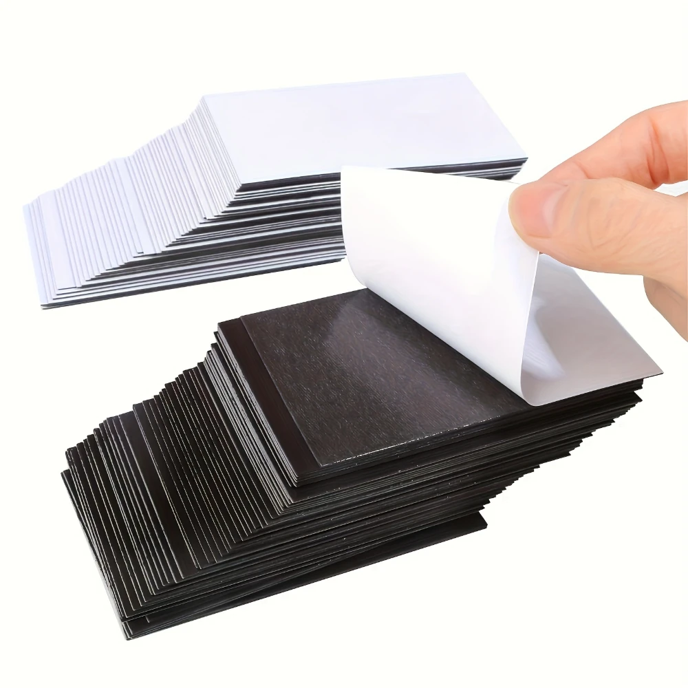 20Pcs Flexible Magnetic Stickers, Rectangular Design, Self-Adhesive, Reusable, Leaving No Residue.