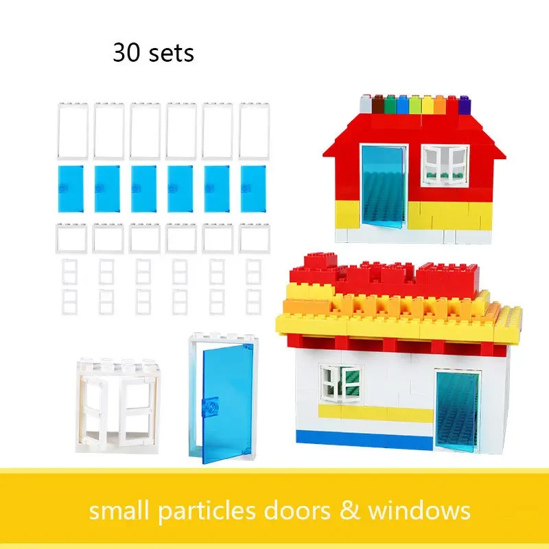 DIY Educational Small Bricks 30pcs Doors Windows Bulk MOC Parts Small Building Blocks Compatible All Brands brick Toys